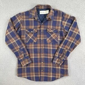 VTG 90's St. John's Bay Lined Flannel Shirt Large Tall Multicolor Plaid Pockets